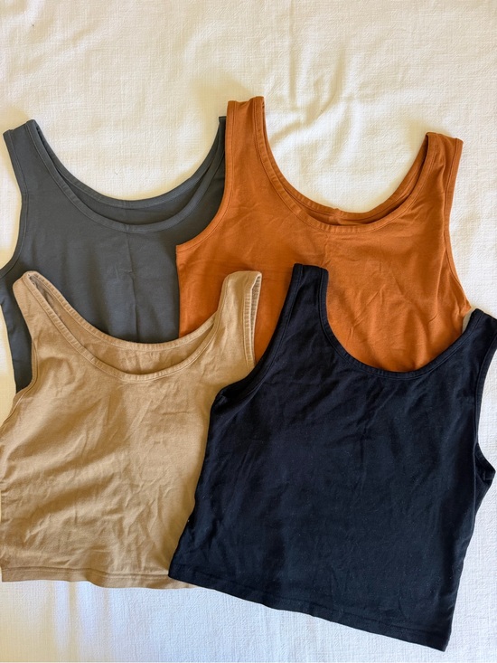 No brand Tops - Everyday Scoop Tank - Black, Rust, Olive, Tan